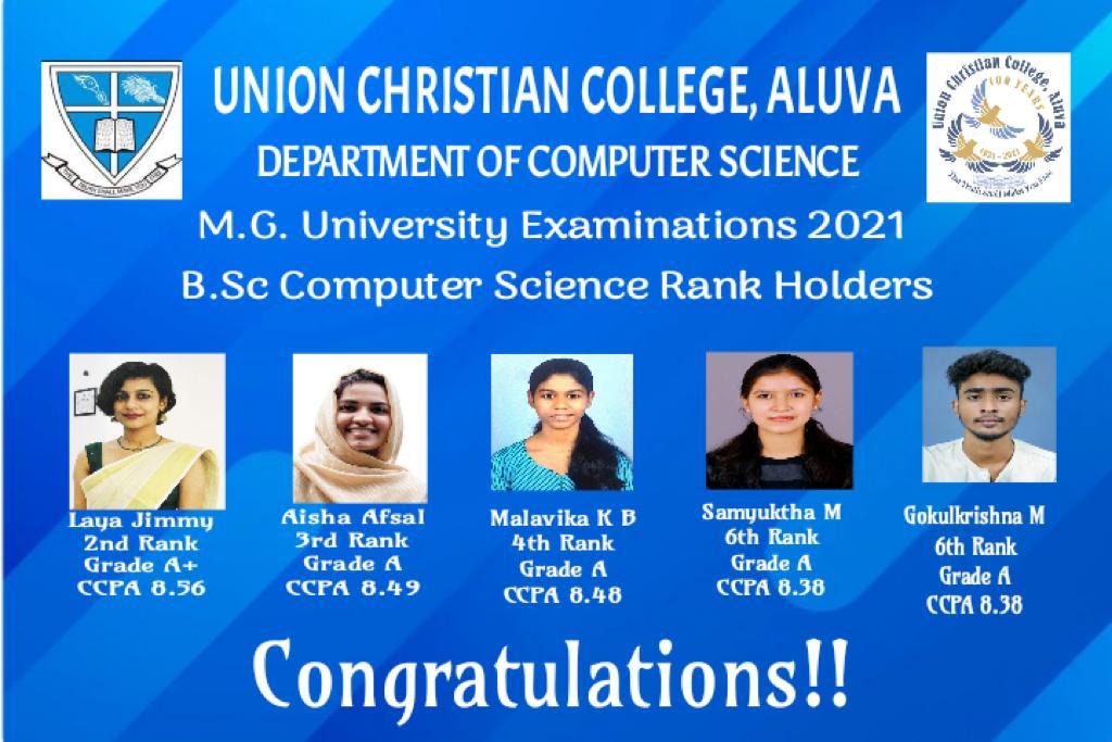 Congratulations to the Rank Hodlers – BSc Computer Science.