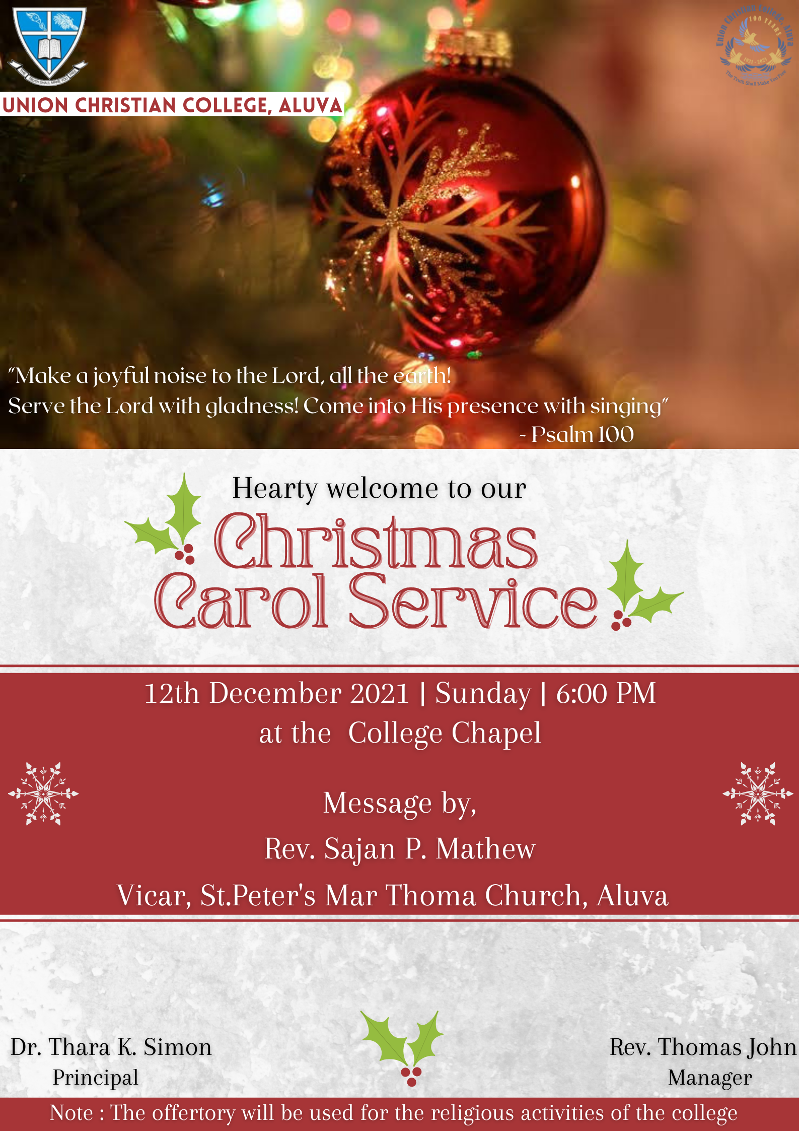 Christmas Carol Service 2021