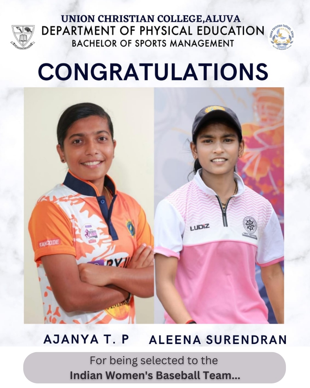 Congratulations to Ajanya and Aleena