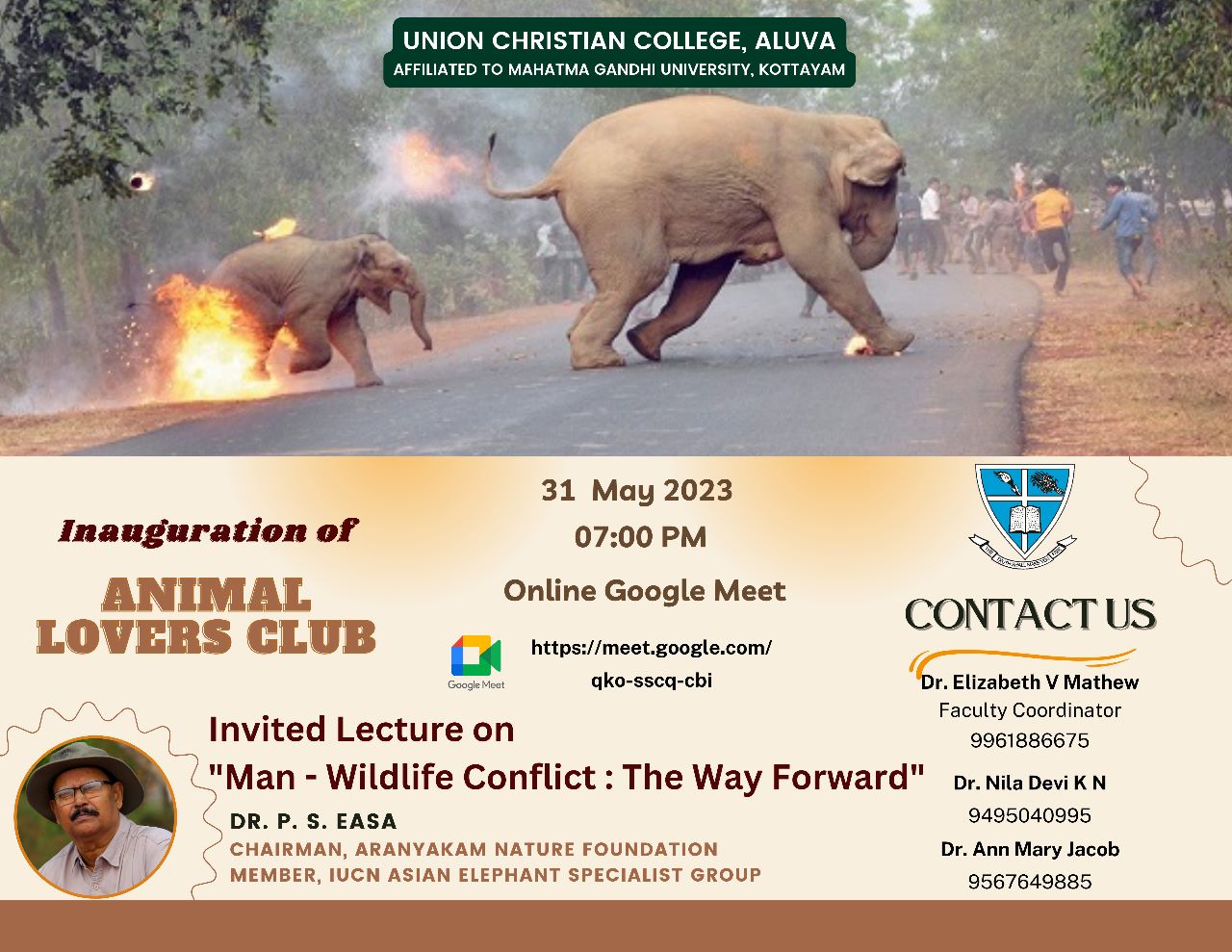 Invited Lecture – Man Wildlife Conflict