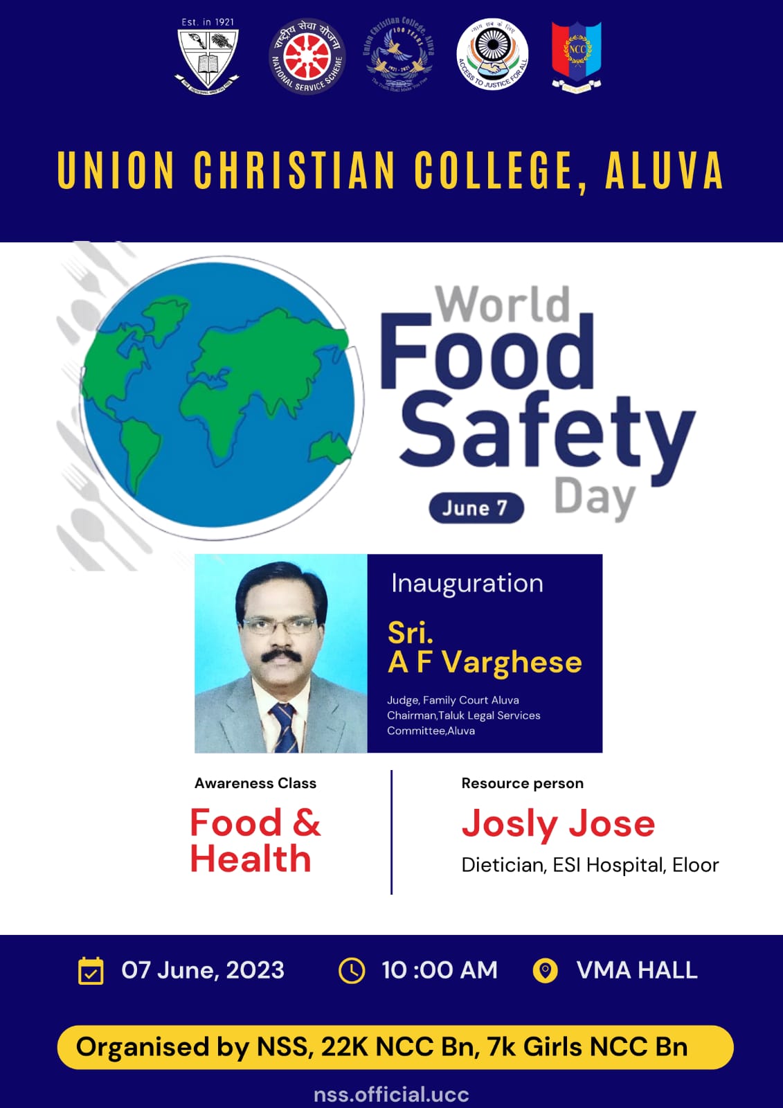 ഭക്ഷ്യ സുരക്ഷ ബോധവൽക്കരണ ക്ലാസ് – World Food safety Day 2023.