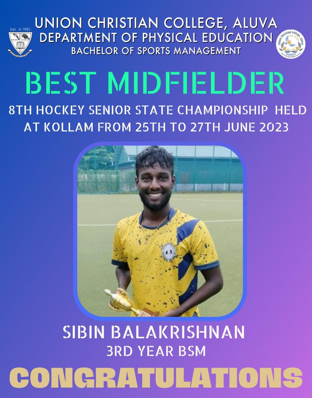 Congratulations to Sibin Balakrishnan