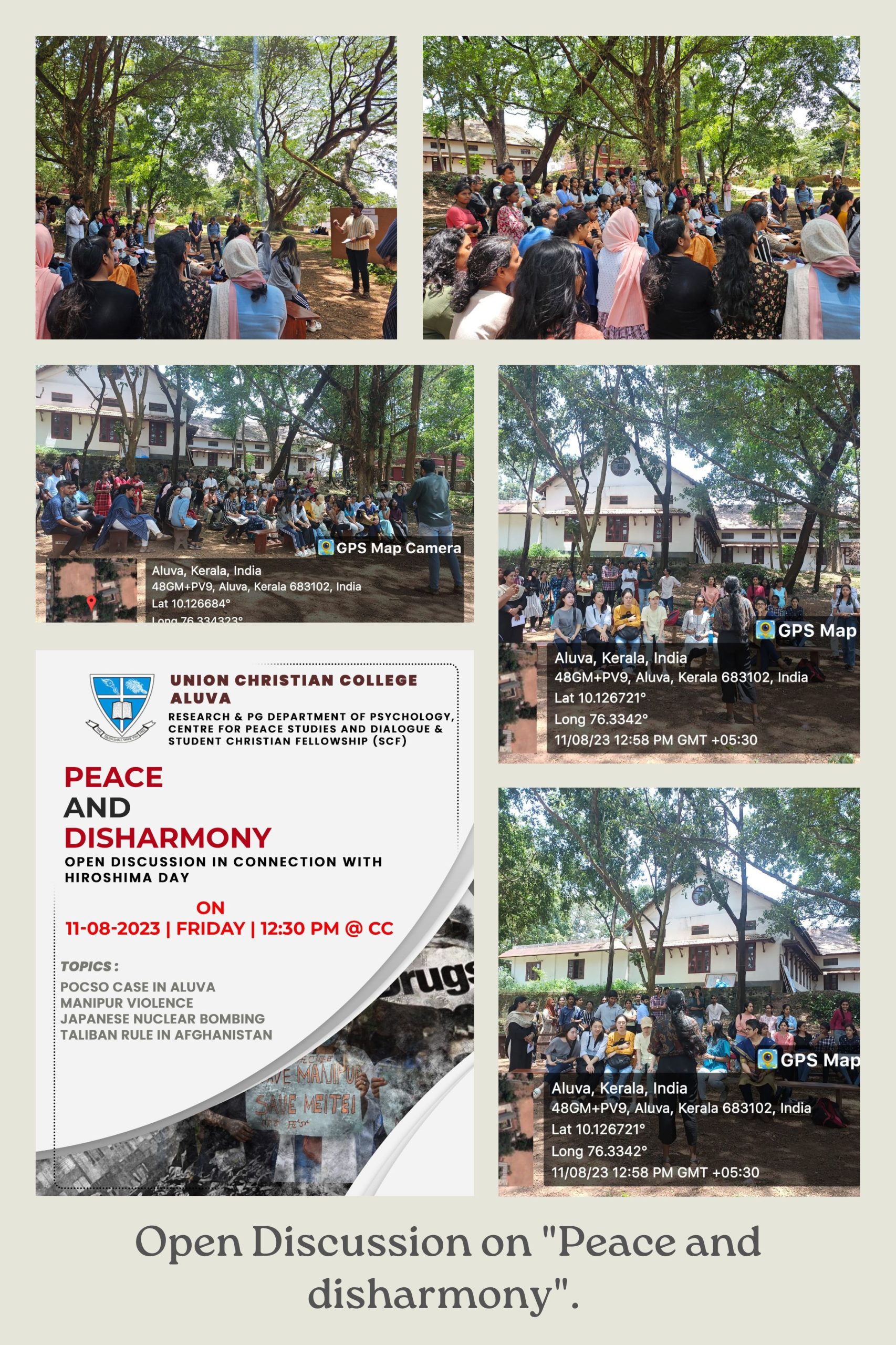 Open Discussion on “Peace and disharmony”.