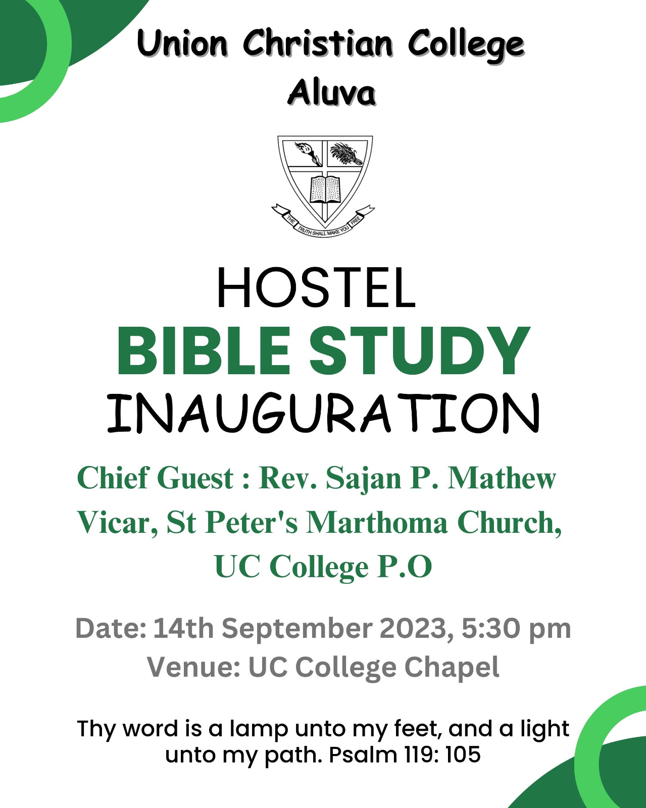 Hostel Bible Study Inauguration