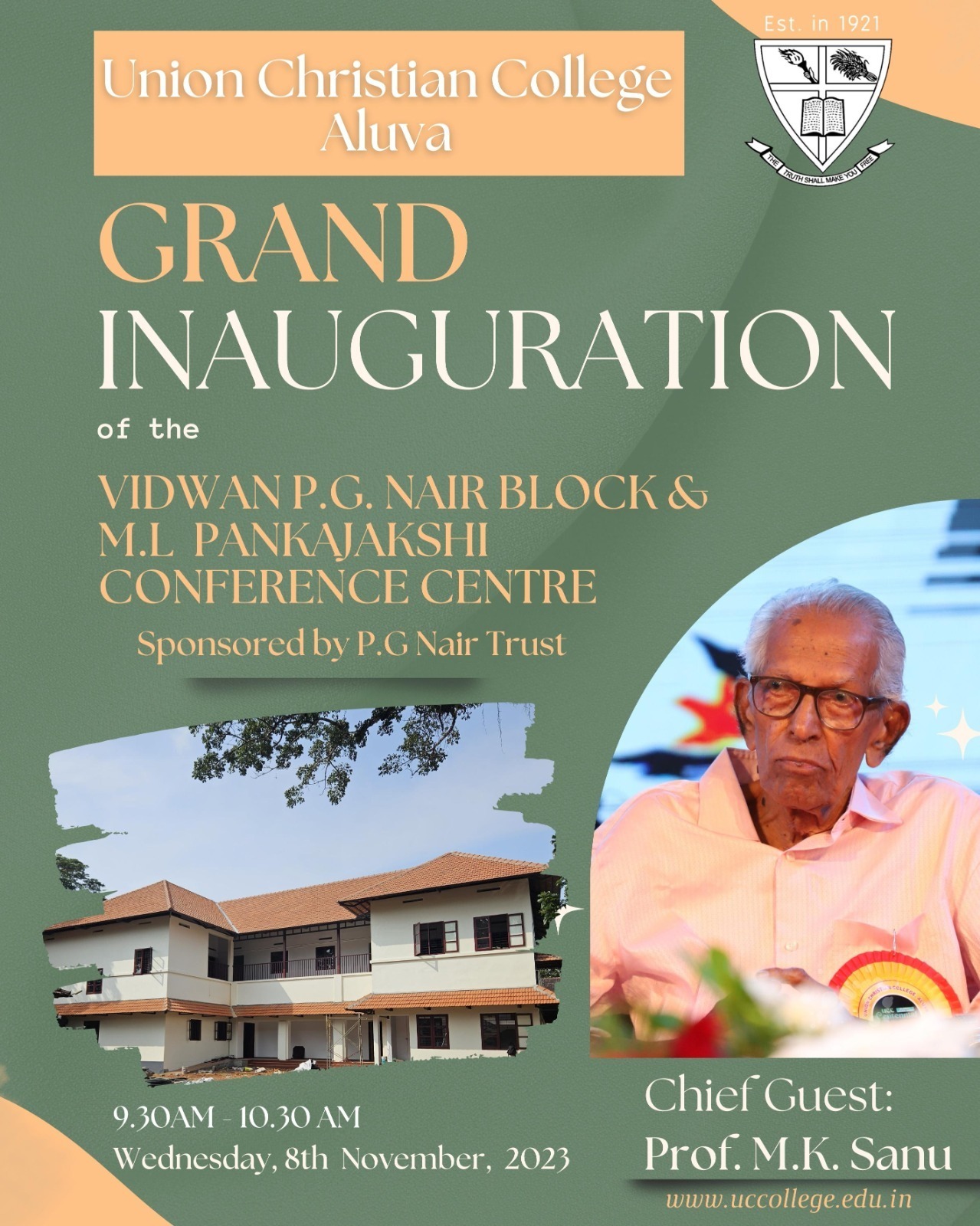 Inauguration of the Vidwan P.G Nair Block and M.L Pankajakshi Conference Centre