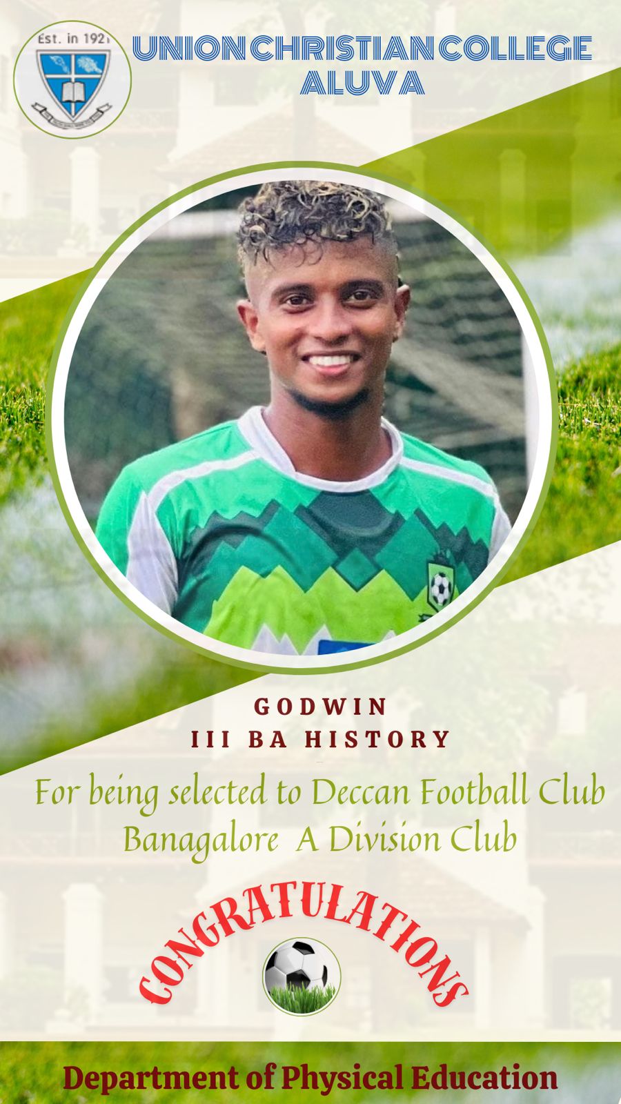 Congratulations to Godwin