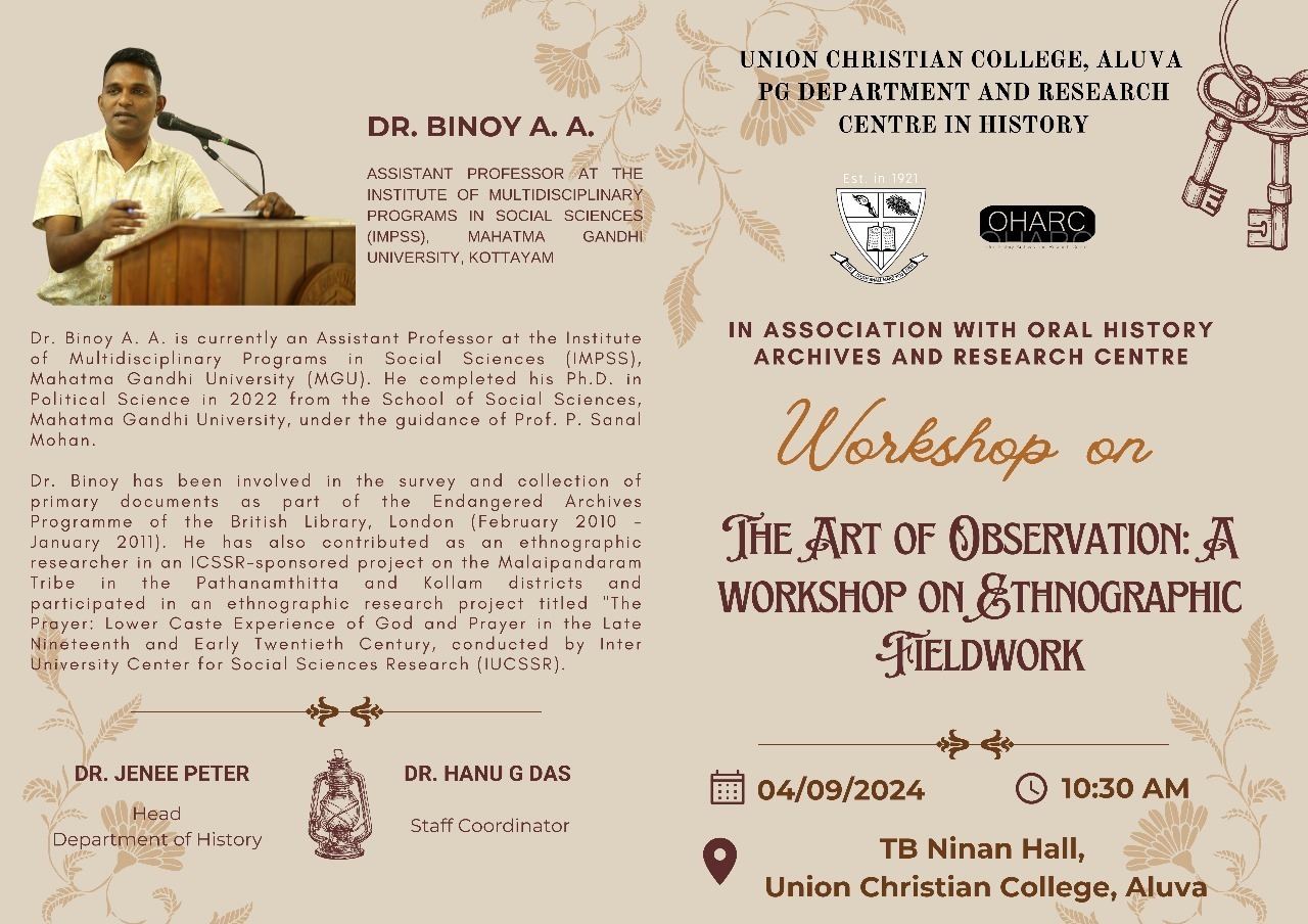 The Art of Observation: A Workshop on Ethnographic Fieldwork