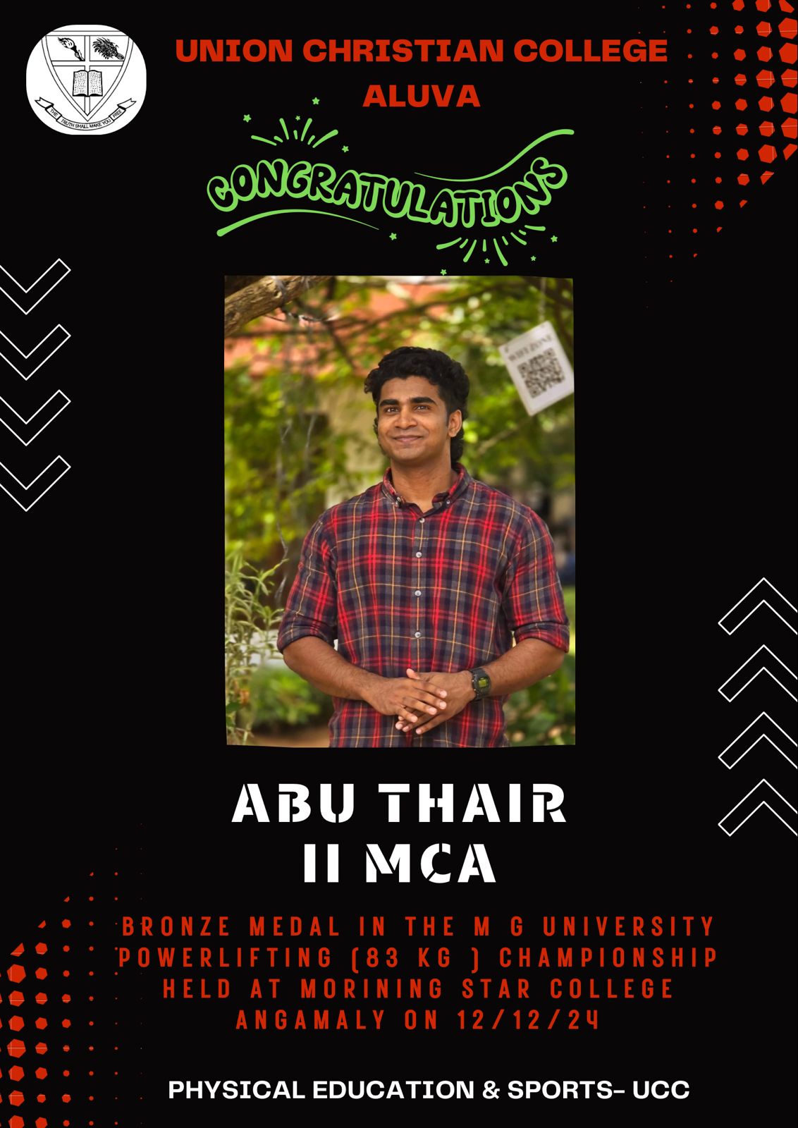 Congratulations to Abu Thair