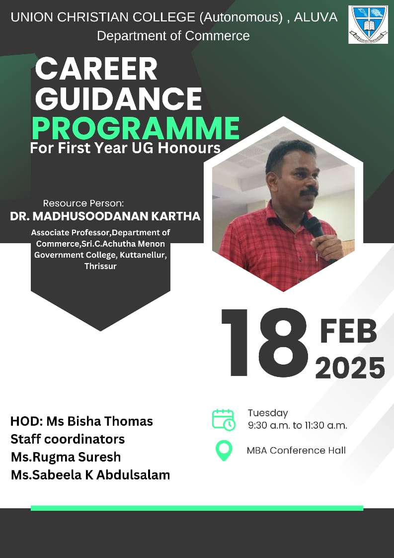 Career Guidance Programme for First year UG Honours students