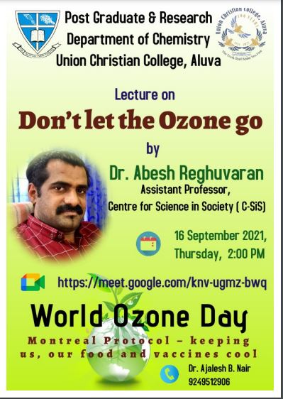 Lecture – “Don’t let the Ozone go”