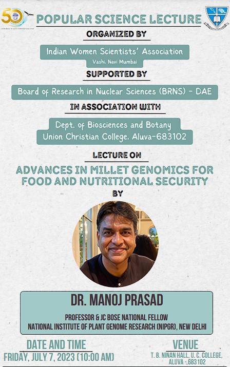 Popular Science Lecture – Advances in Millet Genomics for Food and Nutritional Security